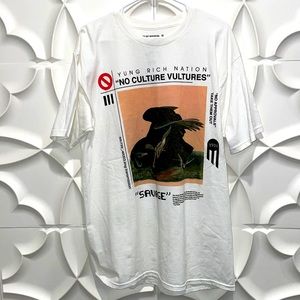 NWT YRN Yung Rich Nation Migos White No Culture Vultures Shirt Size L.     SS